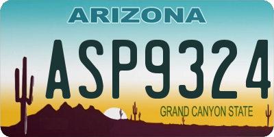 AZ license plate ASP9324
