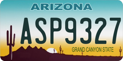 AZ license plate ASP9327
