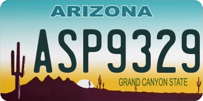 AZ license plate ASP9329