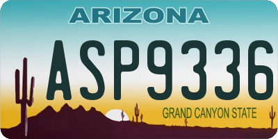 AZ license plate ASP9336