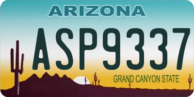 AZ license plate ASP9337