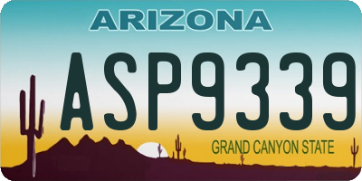 AZ license plate ASP9339