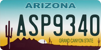AZ license plate ASP9340