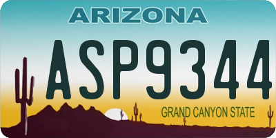 AZ license plate ASP9344