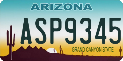 AZ license plate ASP9345