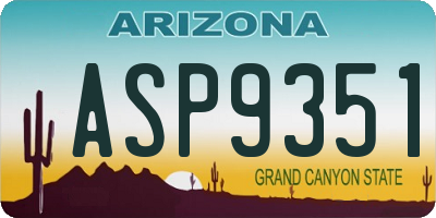 AZ license plate ASP9351