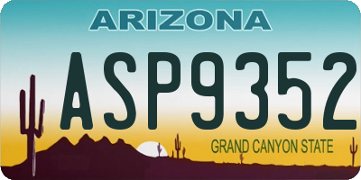 AZ license plate ASP9352