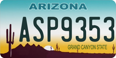 AZ license plate ASP9353