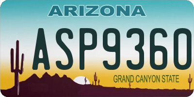 AZ license plate ASP9360