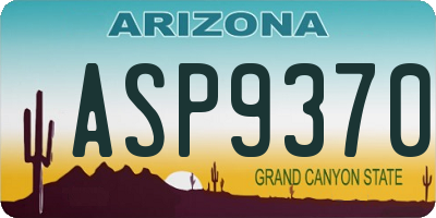 AZ license plate ASP9370