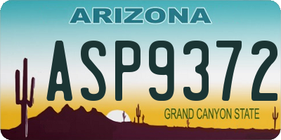 AZ license plate ASP9372