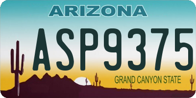 AZ license plate ASP9375