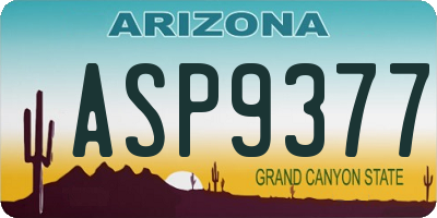 AZ license plate ASP9377