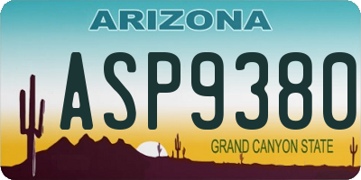 AZ license plate ASP9380