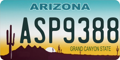 AZ license plate ASP9388