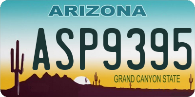 AZ license plate ASP9395