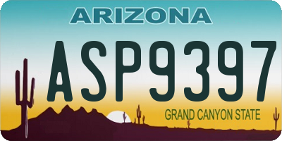 AZ license plate ASP9397