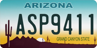 AZ license plate ASP9411