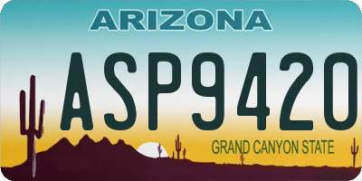 AZ license plate ASP9420