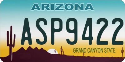 AZ license plate ASP9422