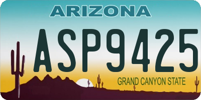 AZ license plate ASP9425