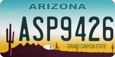 AZ license plate ASP9426