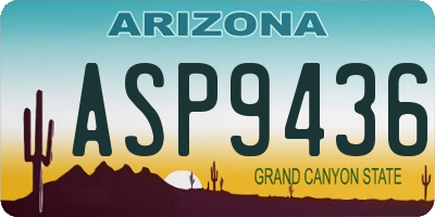 AZ license plate ASP9436
