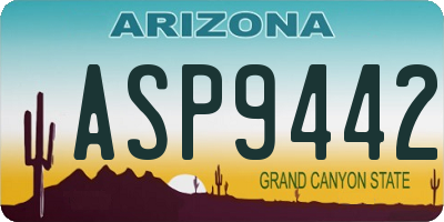 AZ license plate ASP9442