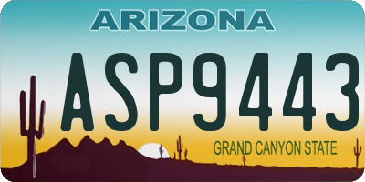 AZ license plate ASP9443