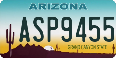 AZ license plate ASP9455
