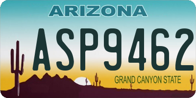 AZ license plate ASP9462