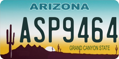 AZ license plate ASP9464