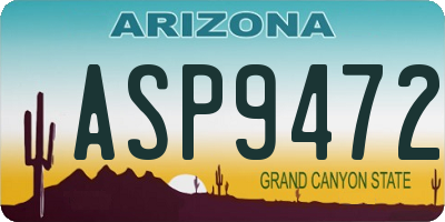 AZ license plate ASP9472