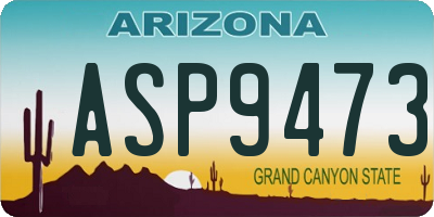 AZ license plate ASP9473