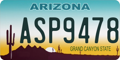 AZ license plate ASP9478