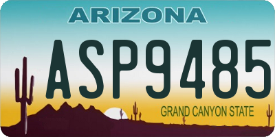 AZ license plate ASP9485