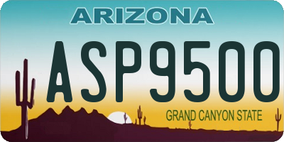 AZ license plate ASP9500