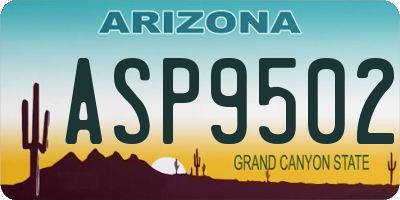 AZ license plate ASP9502