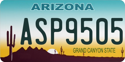 AZ license plate ASP9505