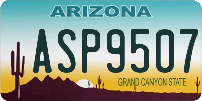 AZ license plate ASP9507