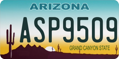 AZ license plate ASP9509