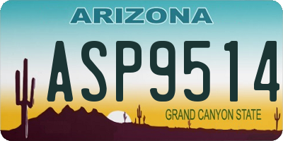 AZ license plate ASP9514