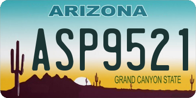 AZ license plate ASP9521