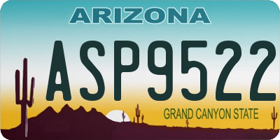 AZ license plate ASP9522