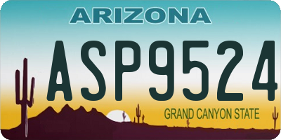 AZ license plate ASP9524