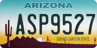 AZ license plate ASP9527