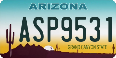 AZ license plate ASP9531
