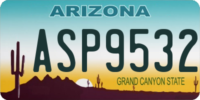 AZ license plate ASP9532