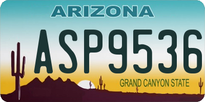 AZ license plate ASP9536