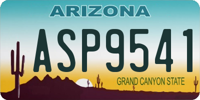 AZ license plate ASP9541